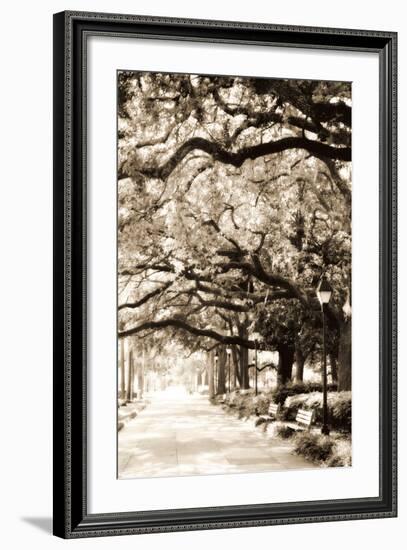 Savannah Sidewalk Sepia I-Alan Hausenflock-Framed Photographic Print