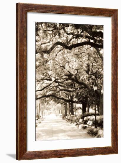 Savannah Sidewalk Sepia I-Alan Hausenflock-Framed Photographic Print