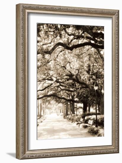 Savannah Sidewalk Sepia I-Alan Hausenflock-Framed Photographic Print