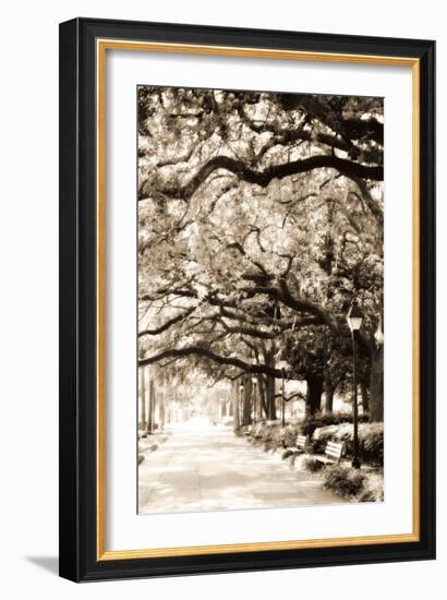 Savannah Sidewalk Sepia I-Alan Hausenflock-Framed Photographic Print