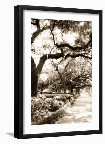 Savannah Sidewalk Sepia II-Alan Hausenflock-Framed Premium Photographic Print