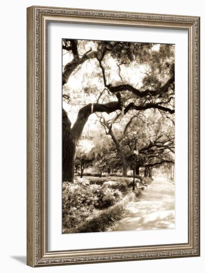 Savannah Sidewalk Sepia II-Alan Hausenflock-Framed Photographic Print