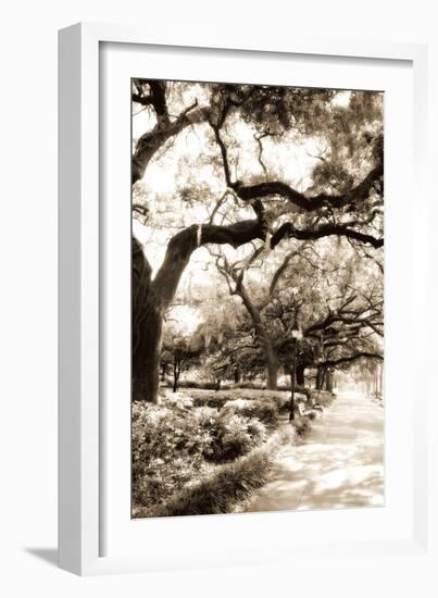 Savannah Sidewalk Sepia II-Alan Hausenflock-Framed Photographic Print