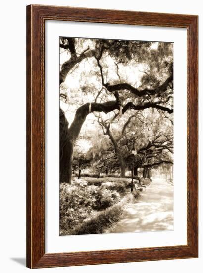 Savannah Sidewalk Sepia II-Alan Hausenflock-Framed Photographic Print