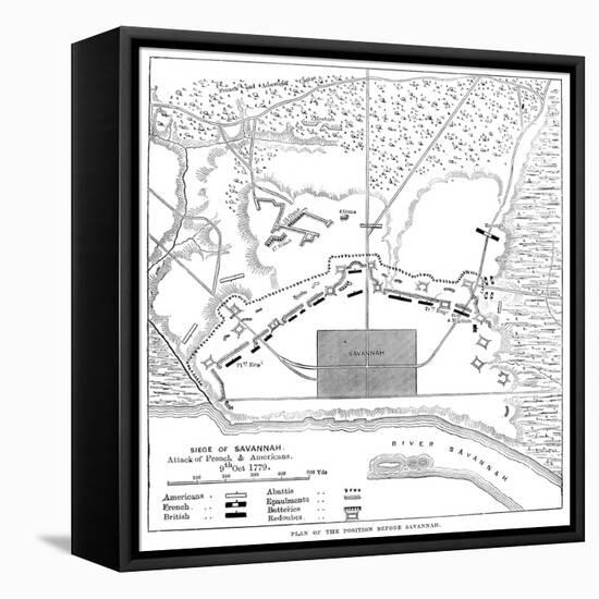 Savannah Siege Map, 1779-null-Framed Premier Image Canvas