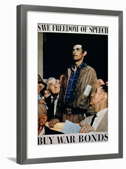 Save Freedom of Speech, Buy War Bonds', 2nd World War Poster-null-Framed Giclee Print