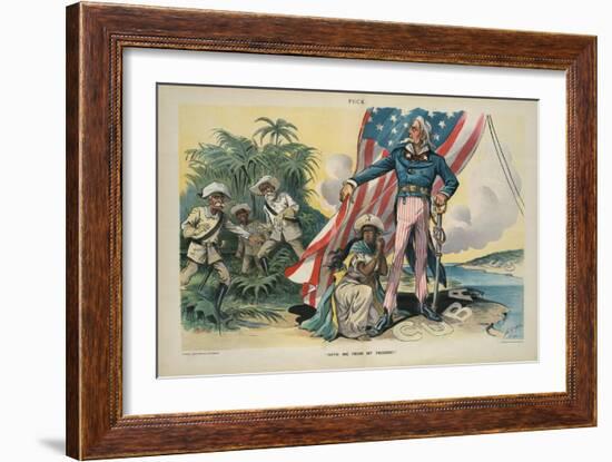 "Save me from my friends!", 1898-Louis Dalrymple-Framed Giclee Print