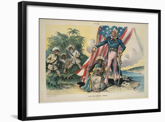 "Save me from my friends!", 1898-Louis Dalrymple-Framed Giclee Print