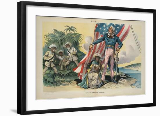 "Save me from my friends!", 1898-Louis Dalrymple-Framed Giclee Print