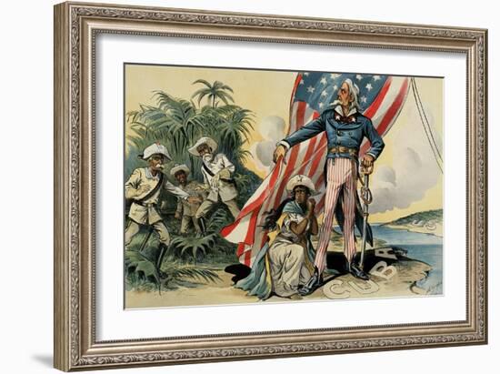 Save Me from My Friends!, 1898-Louis Dalrymple-Framed Giclee Print