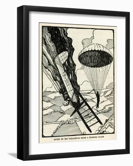 Saved by Parachute from a Burning Plane-null-Framed Art Print