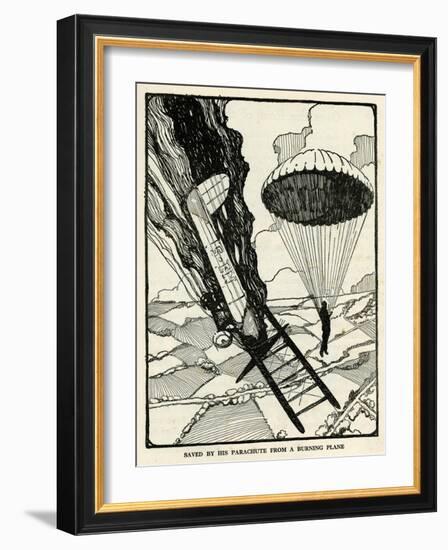 Saved by Parachute from a Burning Plane-null-Framed Art Print