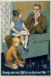 Daddy, What Did YOU Do in the Great War ?' a Patriotic Poster Depicting a Father and Is Family-Savile Lumley-Framed Premier Image Canvas