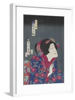Sawamura Tanosuke as Princess Kiyo, February 1868-Toyohara Kunichika-Framed Giclee Print
