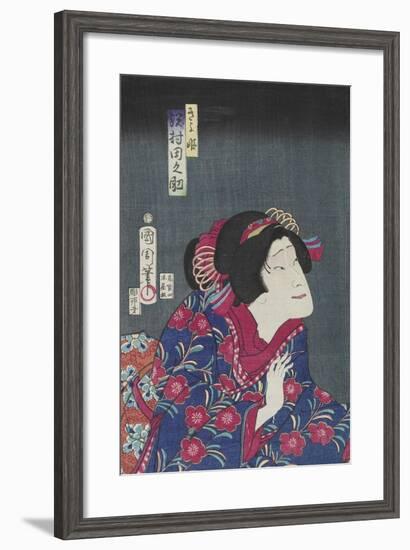 Sawamura Tanosuke as Princess Kiyo, February 1868-Toyohara Kunichika-Framed Giclee Print