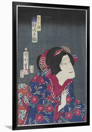 Sawamura Tanosuke as Princess Kiyo, February 1868-Toyohara Kunichika-Framed Premium Giclee Print