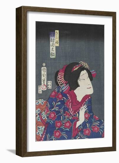 Sawamura Tanosuke as Princess Kiyo, February 1868-Toyohara Kunichika-Framed Giclee Print