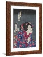 Sawamura Tanosuke as Princess Kiyo, February 1868-Toyohara Kunichika-Framed Giclee Print