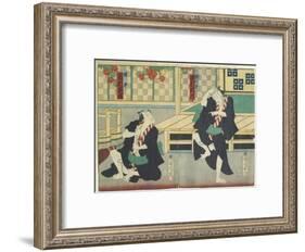 Sawamura Tossho II as Kinohei and Ichimura Kakitsu I as Kippei, May 1865-Toyohara Kunichika-Framed Giclee Print