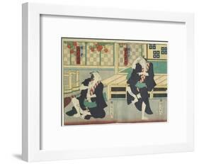 Sawamura Tossho II as Kinohei and Ichimura Kakitsu I as Kippei, May 1865-Toyohara Kunichika-Framed Giclee Print