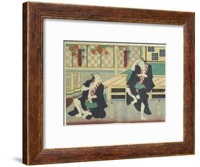 Sawamura Tossho II as Kinohei and Ichimura Kakitsu I as Kippei, May 1865-Toyohara Kunichika-Framed Giclee Print