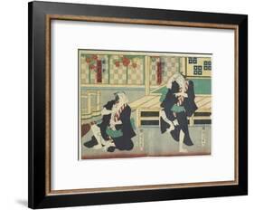 Sawamura Tossho II as Kinohei and Ichimura Kakitsu I as Kippei, May 1865-Toyohara Kunichika-Framed Giclee Print
