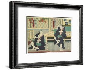 Sawamura Tossho II as Kinohei and Ichimura Kakitsu I as Kippei, May 1865-Toyohara Kunichika-Framed Giclee Print