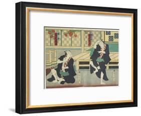 Sawamura Tossho II as Kinohei and Ichimura Kakitsu I as Kippei, May 1865-Toyohara Kunichika-Framed Giclee Print