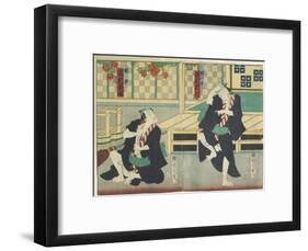 Sawamura Tossho II as Kinohei and Ichimura Kakitsu I as Kippei, May 1865-Toyohara Kunichika-Framed Giclee Print