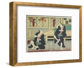 Sawamura Tossho II as Kinohei and Ichimura Kakitsu I as Kippei, May 1865-Toyohara Kunichika-Framed Giclee Print