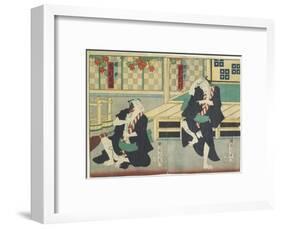 Sawamura Tossho II as Kinohei and Ichimura Kakitsu I as Kippei, May 1865-Toyohara Kunichika-Framed Giclee Print