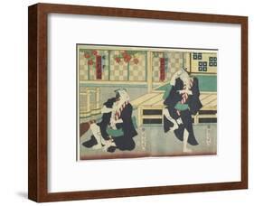 Sawamura Tossho II as Kinohei and Ichimura Kakitsu I as Kippei, May 1865-Toyohara Kunichika-Framed Giclee Print