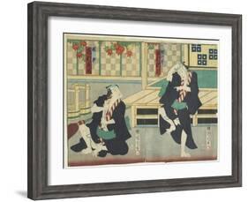 Sawamura Tossho II as Kinohei and Ichimura Kakitsu I as Kippei, May 1865-Toyohara Kunichika-Framed Giclee Print