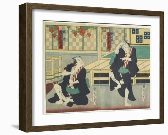 Sawamura Tossho II as Kinohei and Ichimura Kakitsu I as Kippei, May 1865-Toyohara Kunichika-Framed Giclee Print