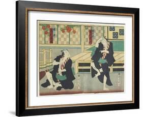Sawamura Tossho II as Kinohei and Ichimura Kakitsu I as Kippei, May 1865-Toyohara Kunichika-Framed Giclee Print