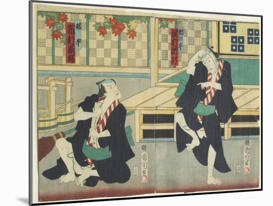 Sawamura Tossho II as Kinohei and Ichimura Kakitsu I as Kippei, May 1865-Toyohara Kunichika-Mounted Giclee Print