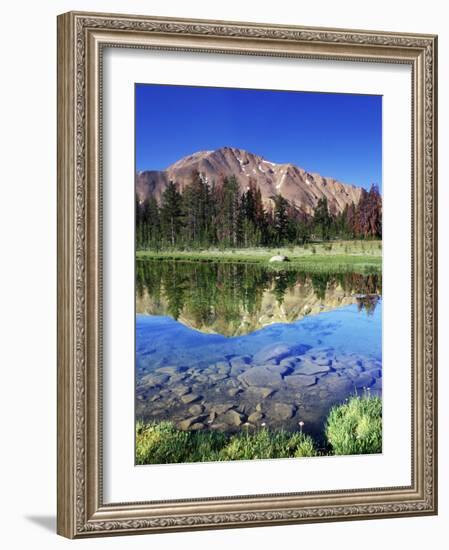 Sawtooth Mountains Reflected in Fourth of July Lake, Idaho, USA-Rob Tilley-Framed Photographic Print