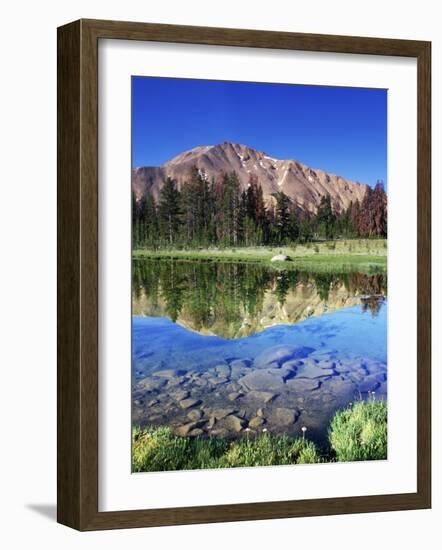 Sawtooth Mountains Reflected in Fourth of July Lake, Idaho, USA-Rob Tilley-Framed Photographic Print