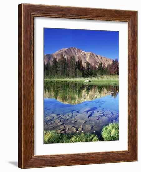 Sawtooth Mountains Reflected in Fourth of July Lake, Idaho, USA-Rob Tilley-Framed Photographic Print