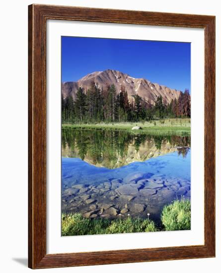 Sawtooth Mountains Reflected in Fourth of July Lake, Idaho, USA-Rob Tilley-Framed Photographic Print