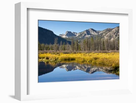 Sawtooth Mountains, Stanley Lake Inlet, Sawtooth Nf, Stanley, Idaho-Michel Hersen-Framed Photographic Print