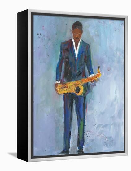 Sax in a Blue Suit-Samuel Dixon-Framed Stretched Canvas