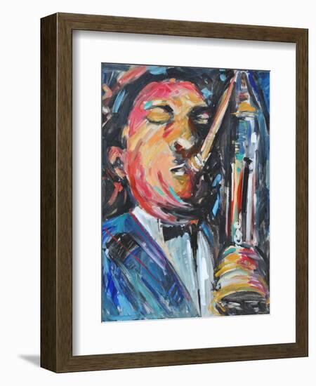 SAX MAN-ALLAYN STEVENS-Framed Art Print