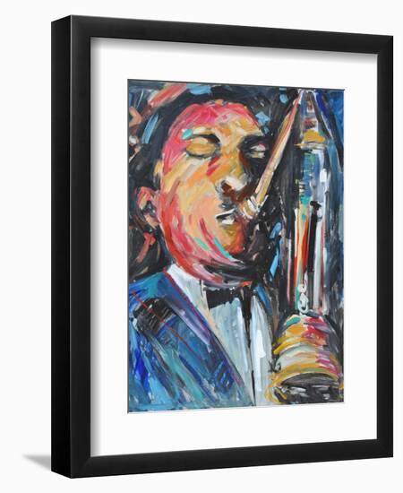 SAX MAN-ALLAYN STEVENS-Framed Art Print