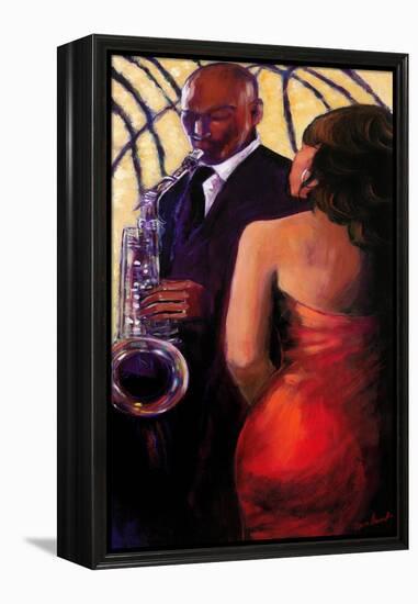 Sax Seduction-Monica Stewart-Framed Stretched Canvas