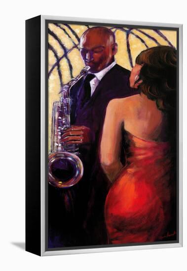 Sax Seduction-Monica Stewart-Framed Stretched Canvas