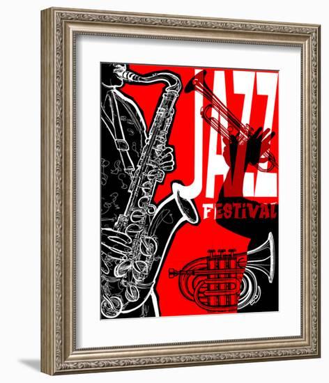 Saxaphone Jazz Festival Poster-null-Framed Art Print