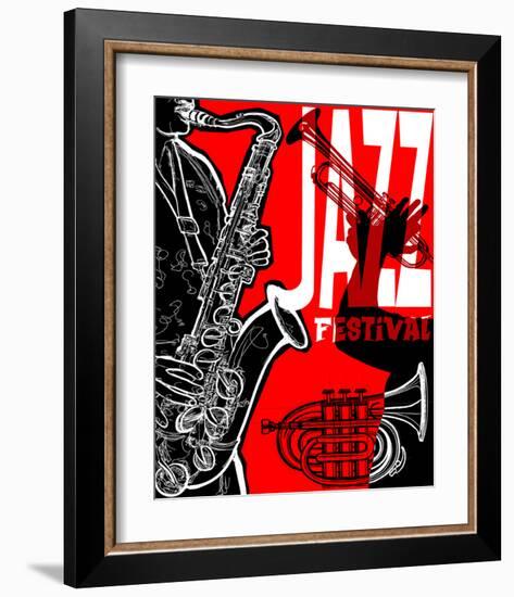 Saxaphone Jazz Festival Poster-null-Framed Art Print