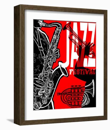 Saxaphone Jazz Festival Poster-null-Framed Art Print