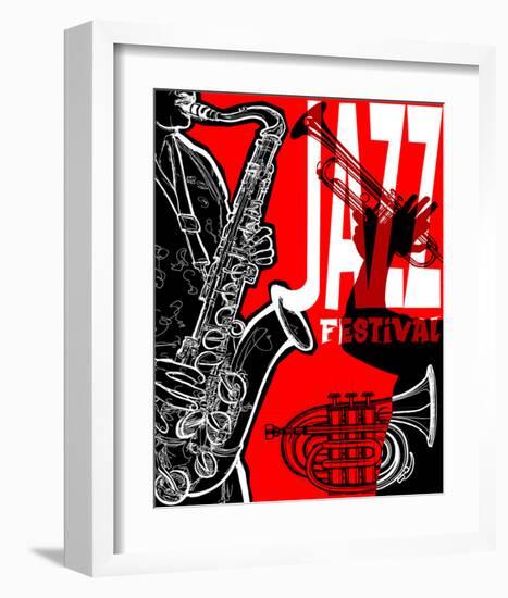 Saxaphone Jazz Festival Poster-null-Framed Art Print